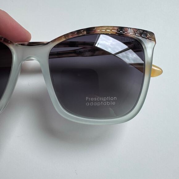 NWOT Di Valdi 0158 brown white snake print texture sunglasses main image 4
